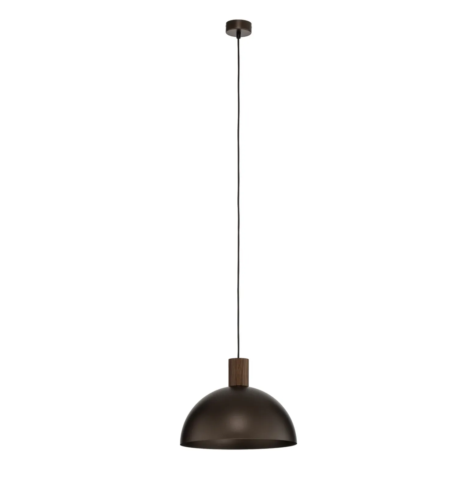 Lámpara colgante Oslo, marrón, metal, Ø 34 cm, E27