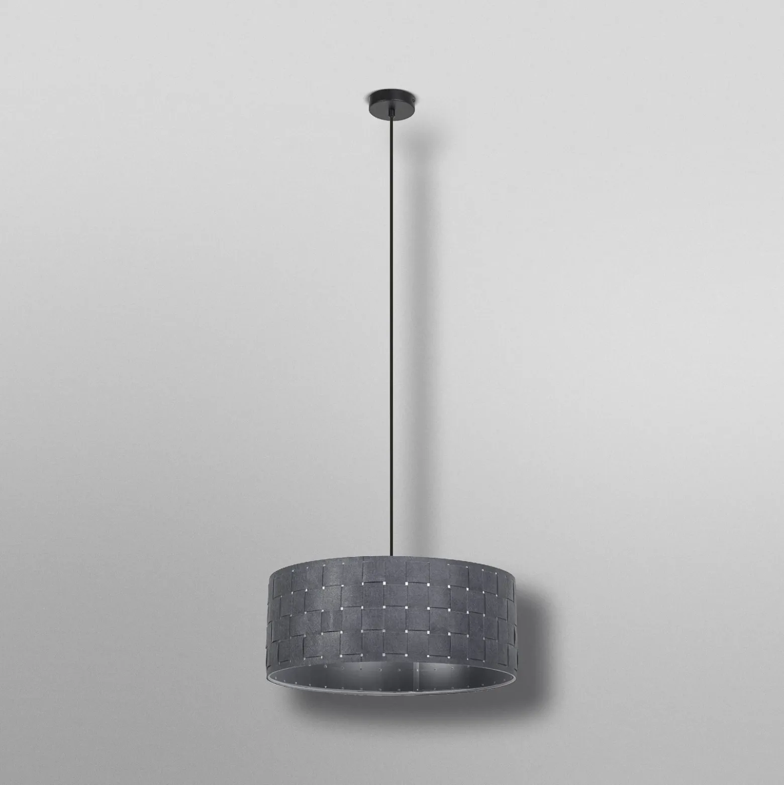 Lámpara colgante OSRAM Decor Felt Weaving, Ø 48 cm, gris, fieltro E27