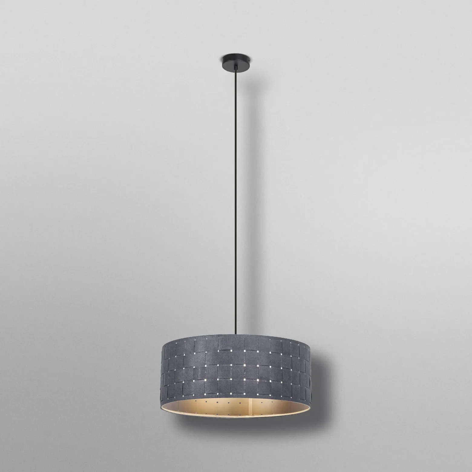 Lámpara colgante OSRAM Decor Felt Weaving, Ø 48 cm, gris, fieltro E27