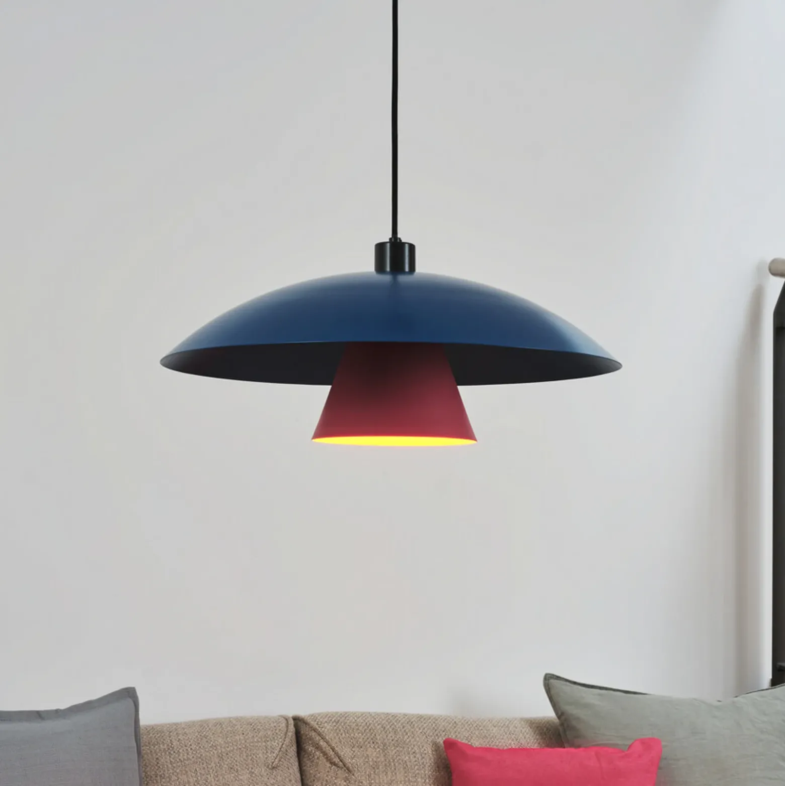 Lámpara colgante OSRAM Decor Flying Mushroom azul/rosa, acero, E27