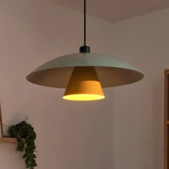 Lámpara colgante OSRAM Decor Flying Mushroom verde/amarillo, acero, E27