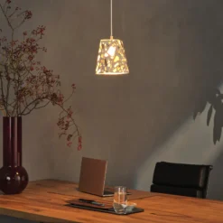 Lámpara colgante OSRAM Decor Gleam Box, terrazo, beige, E27