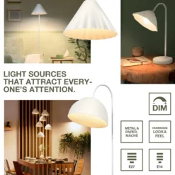 Lámpara colgante OSRAM Decor Lotus Leaf, 1 luz, blanca, papel, E27