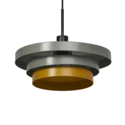 Lámpara colgante OSRAM Decor Layers, verde/amarillo, acero, E27