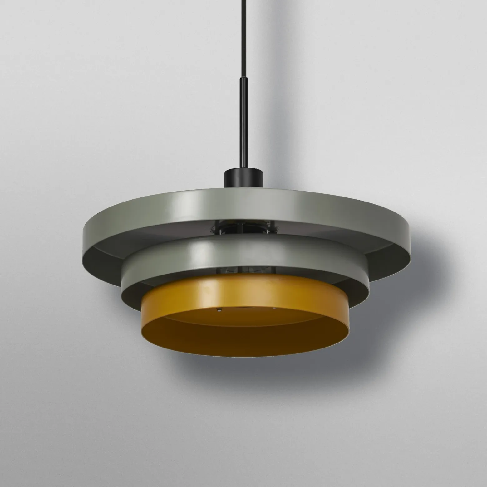 Lámpara colgante OSRAM Decor Layers, verde/amarillo, acero, E27