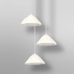 Lámpara colgante OSRAM Decor Lotus Leaf, 3 luces, blanca, de papel, E14