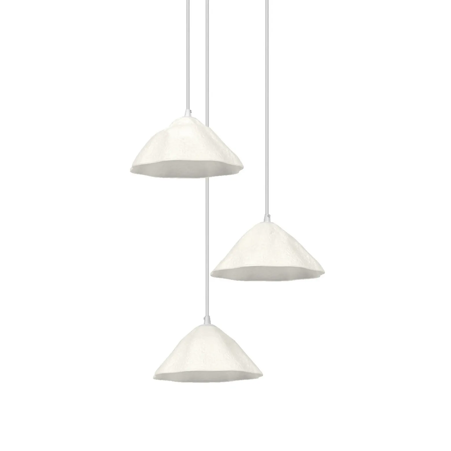 Lámpara colgante OSRAM Decor Lotus Leaf, 3 luces, blanca, de papel, E14