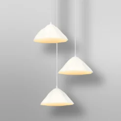Lámpara colgante OSRAM Decor Lotus Leaf, 3 luces, blanca, de papel, E14