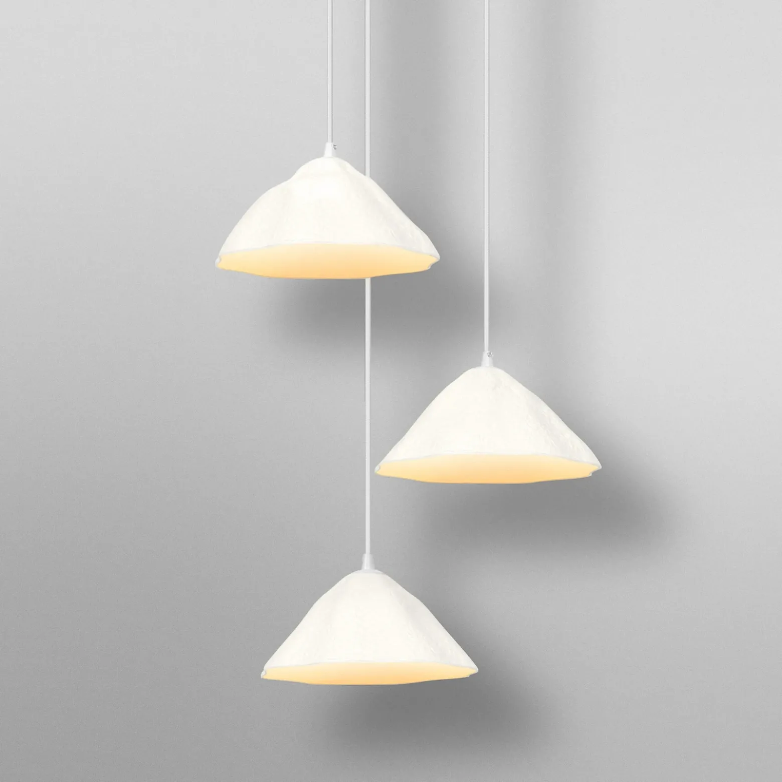 Lámpara colgante OSRAM Decor Lotus Leaf, 3 luces, blanca, de papel, E14