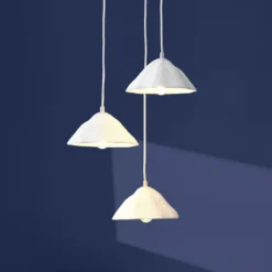 Lámpara colgante OSRAM Decor Lotus Leaf, 3 luces, blanca, de papel, E14