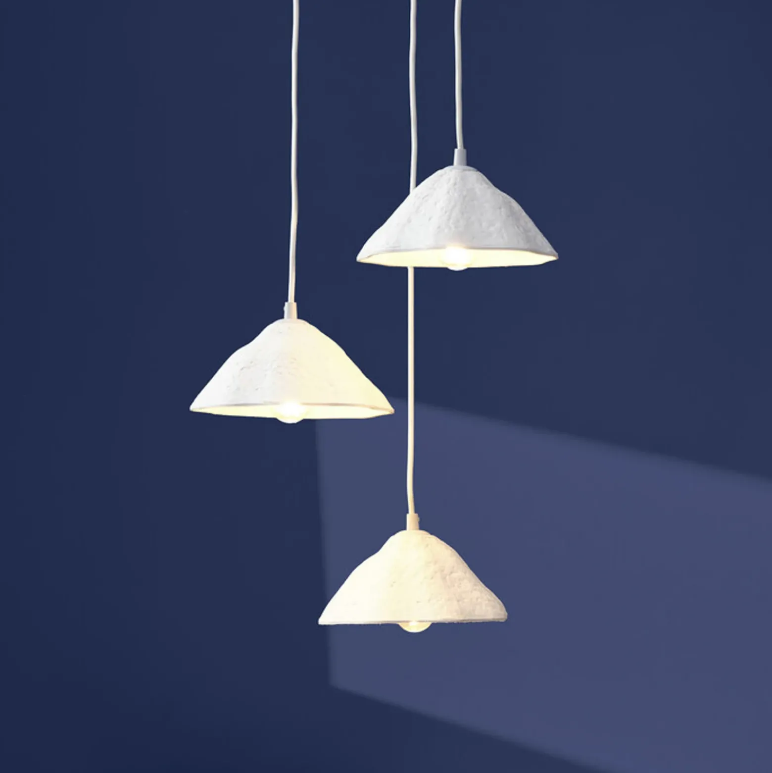 Lámpara colgante OSRAM Decor Lotus Leaf, 3 luces, blanca, de papel, E14