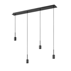 Lámpara colgante OSRAM Decor Needle Linear, gris, acero, 4 luces E27