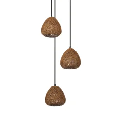 Lámpara colgante OSRAM Decor Paper Drop, 3 luces redondas, beige, E27