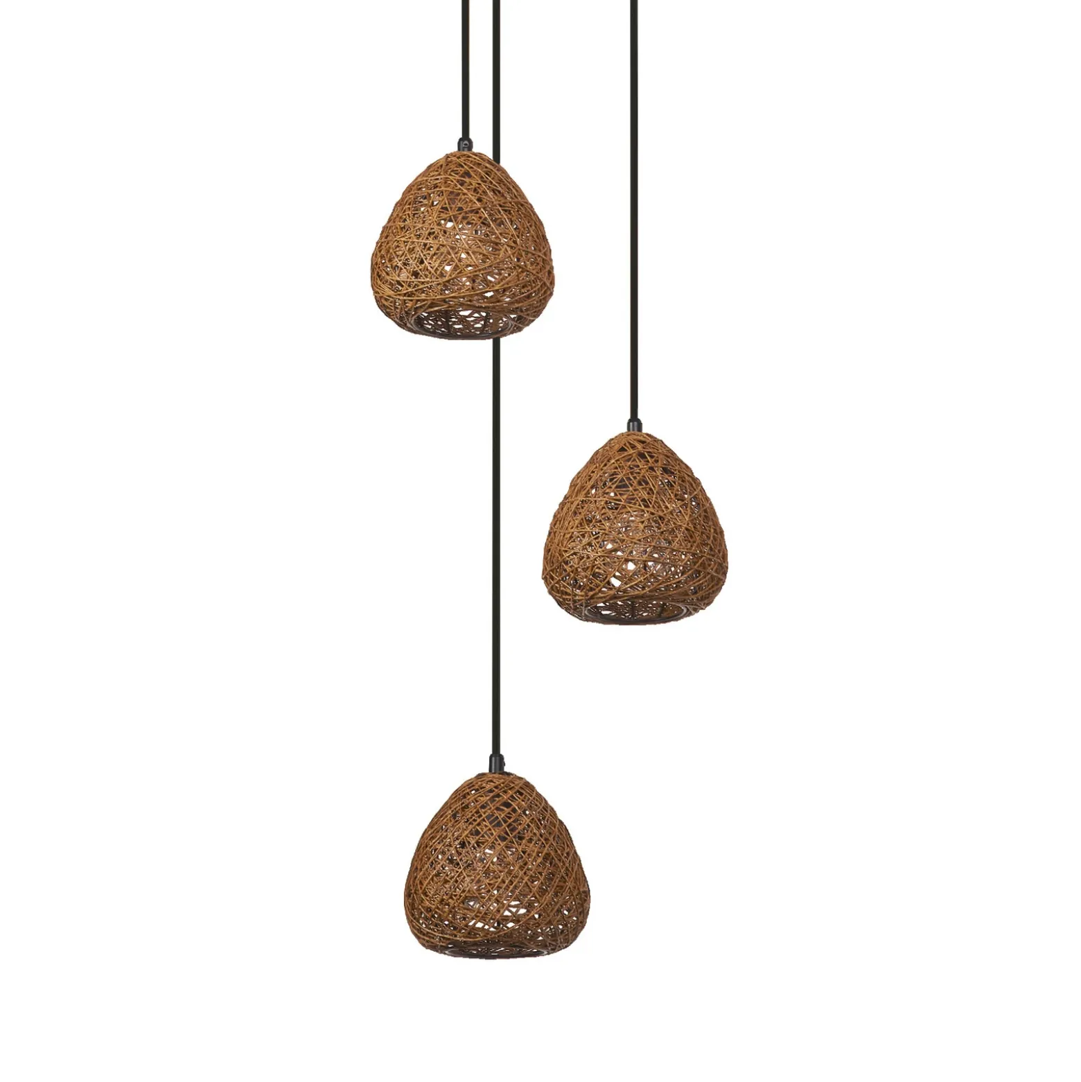 Lámpara colgante OSRAM Decor Paper Drop, 3 luces redondas, beige, E27