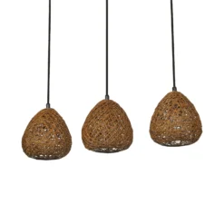 Lámpara colgante OSRAM Decor Paper Drop, 3 luces largas, beige, E27