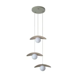 Lámpara colgante OSRAM Decor Pearl, 3 luces, beige, fieltro, G9