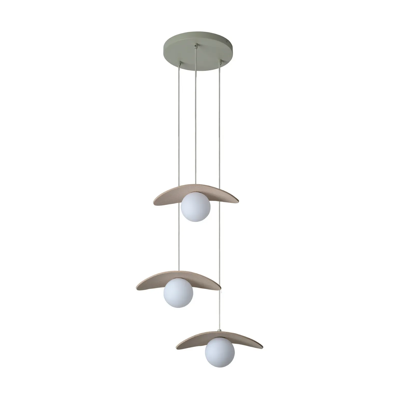 Lámpara colgante OSRAM Decor Pearl, 3 luces, beige, fieltro, G9