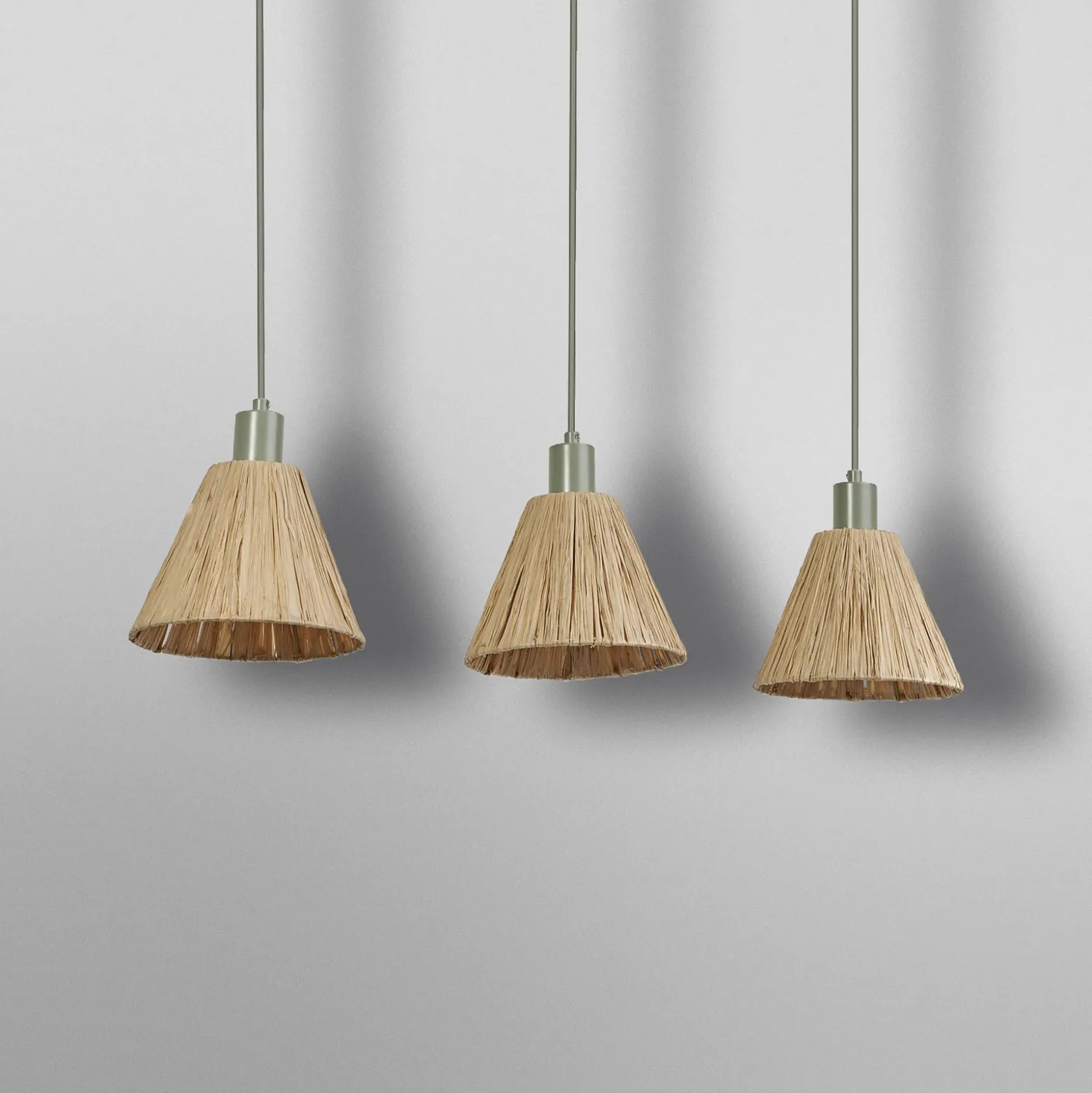 Lámpara colgante OSRAM Decor Raffia, 3 luces, rafia, natural