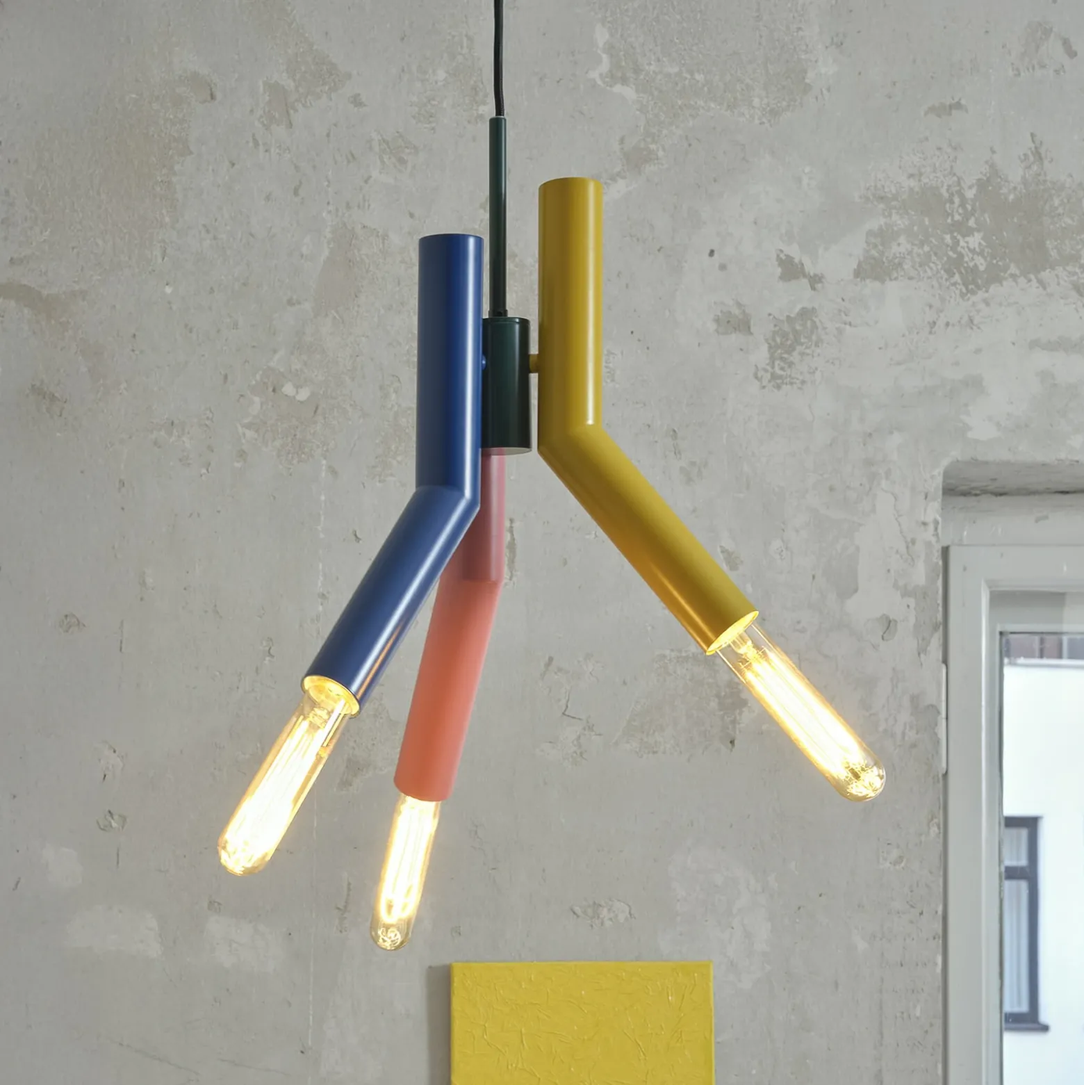 Lámpara colgante OSRAM Decor Straw, 3 luces, acero, multicolor, E27
