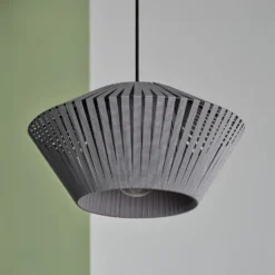 Lámpara colgante OSRAM Decor Stripes Ø 30,5 cm, gris, textil, E27