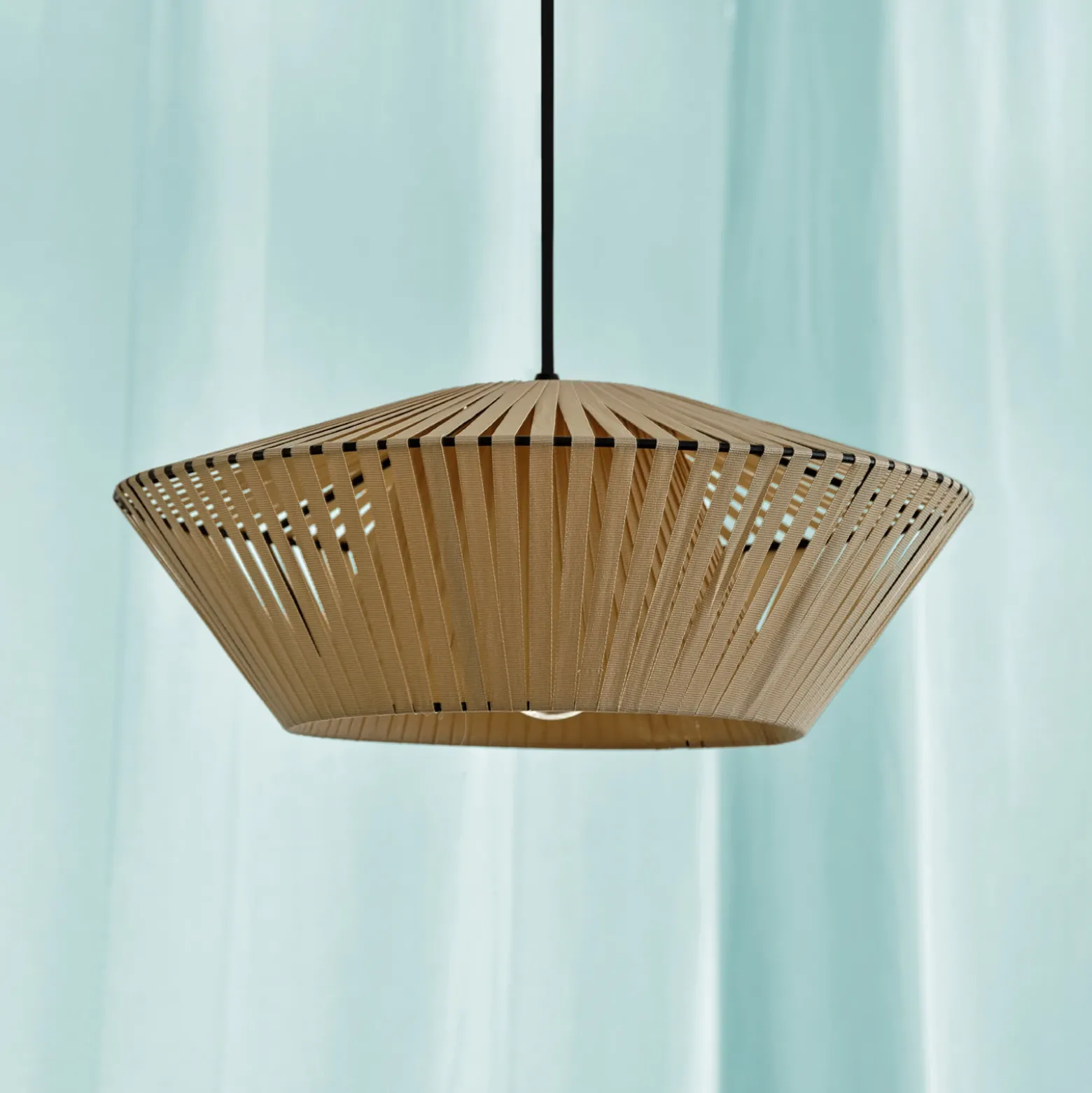 Lámpara colgante OSRAM Decor Stripes Ø 40,5 cm, beige, textil, E27