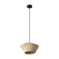 Lámpara colgante OSRAM Decor Stripes Ø 30,5 cm, beige, textil, E27