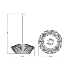 Lámpara colgante OSRAM Decor Stripes Ø 40,5 cm, gris, textil, E27