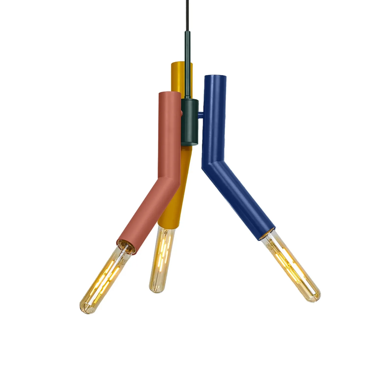Lámpara colgante OSRAM Decor Straw, 3 luces, acero, multicolor, E27