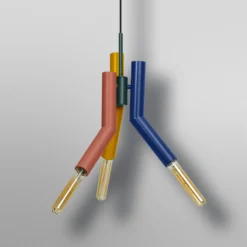 Lámpara colgante OSRAM Decor Straw, 3 luces, acero, multicolor, E27