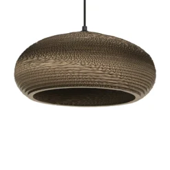 Lámpara colgante OSRAM DROP, marrón, Ø 40 cm, cartón ondulado, E27
