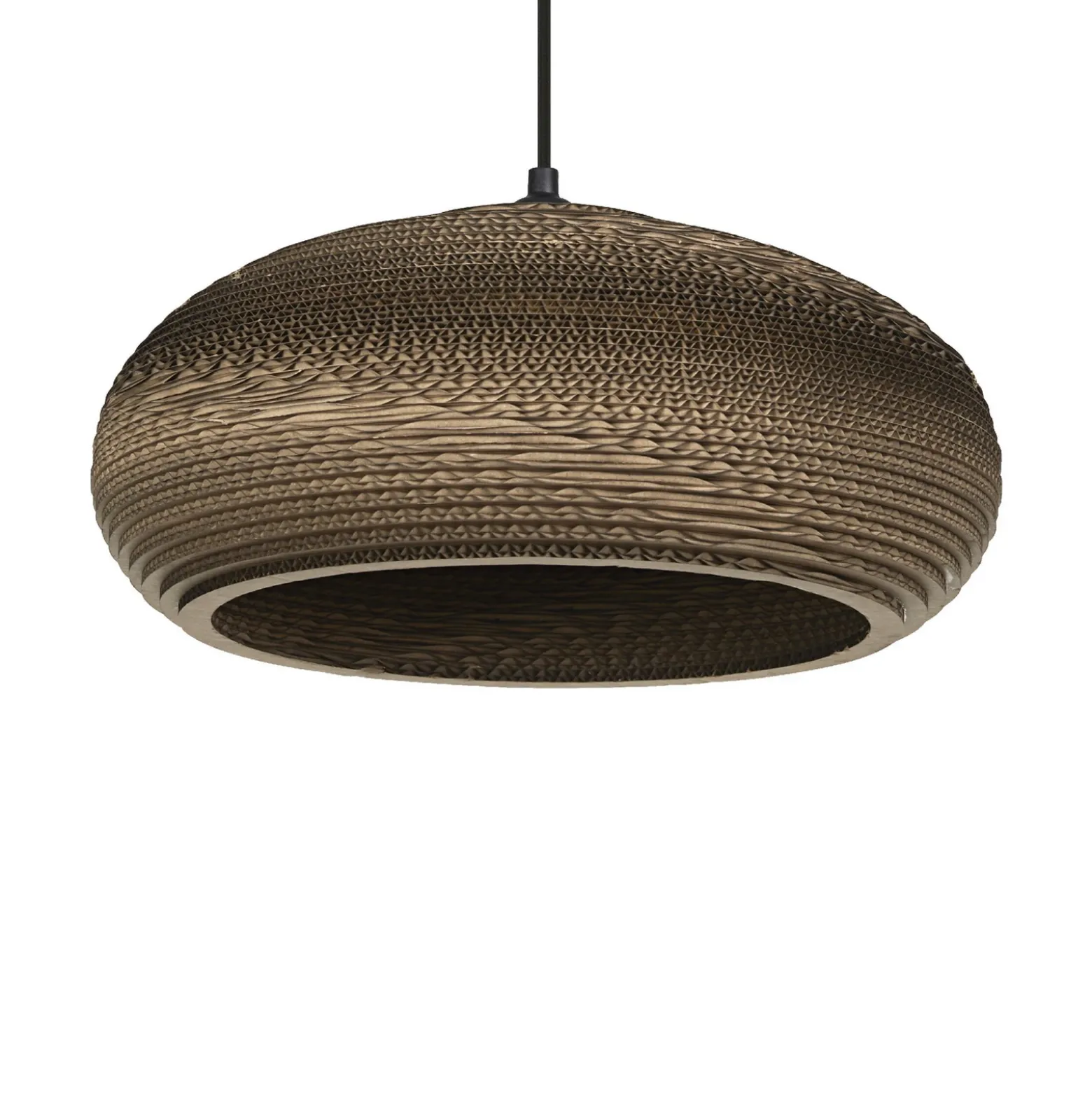 Lámpara colgante OSRAM DROP, marrón, Ø 40 cm, cartón ondulado, E27