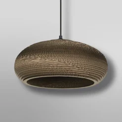 Lámpara colgante OSRAM DROP, marrón, Ø 40 cm, cartón ondulado, E27