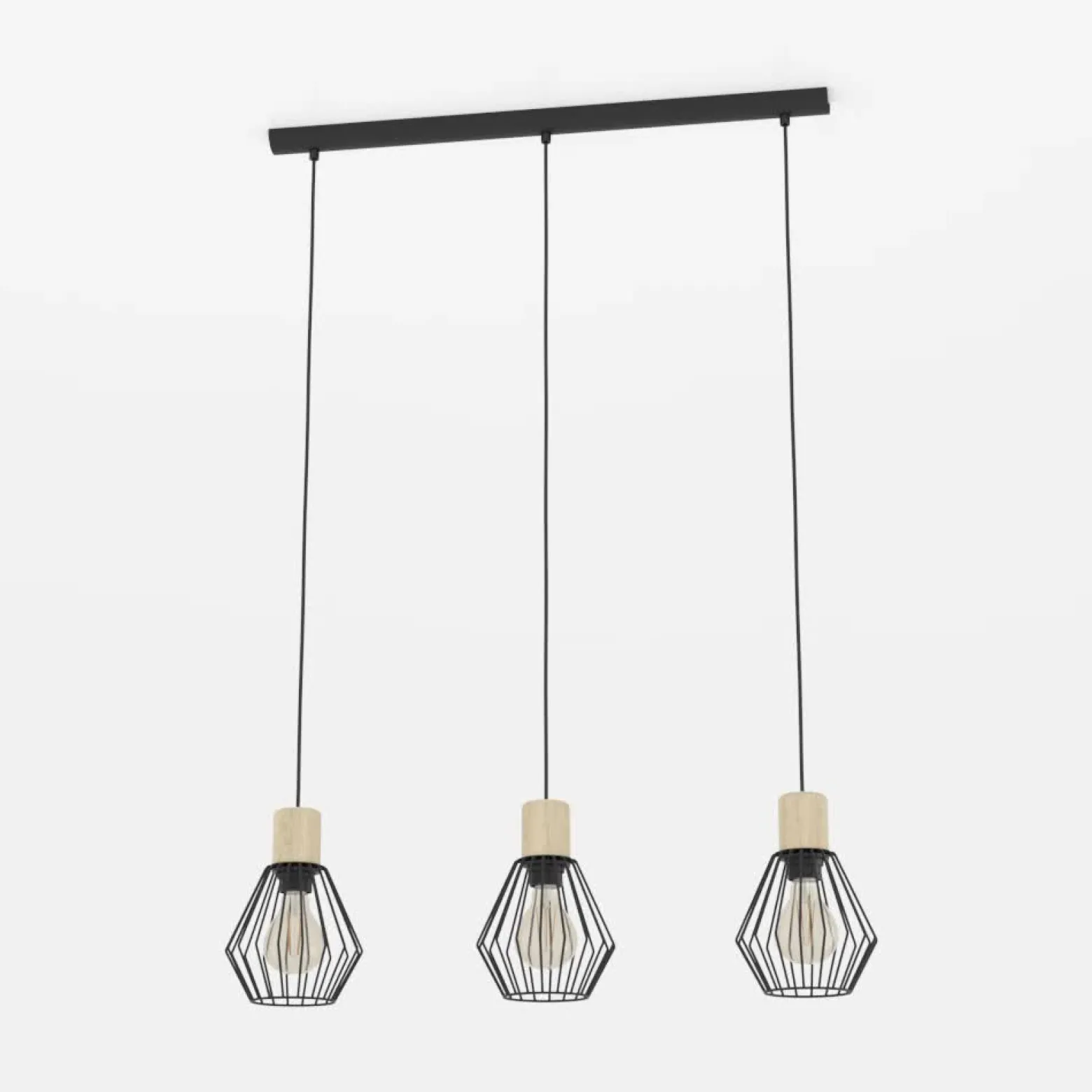 Lámpara colgante Palmorla, alargado, 3 luces