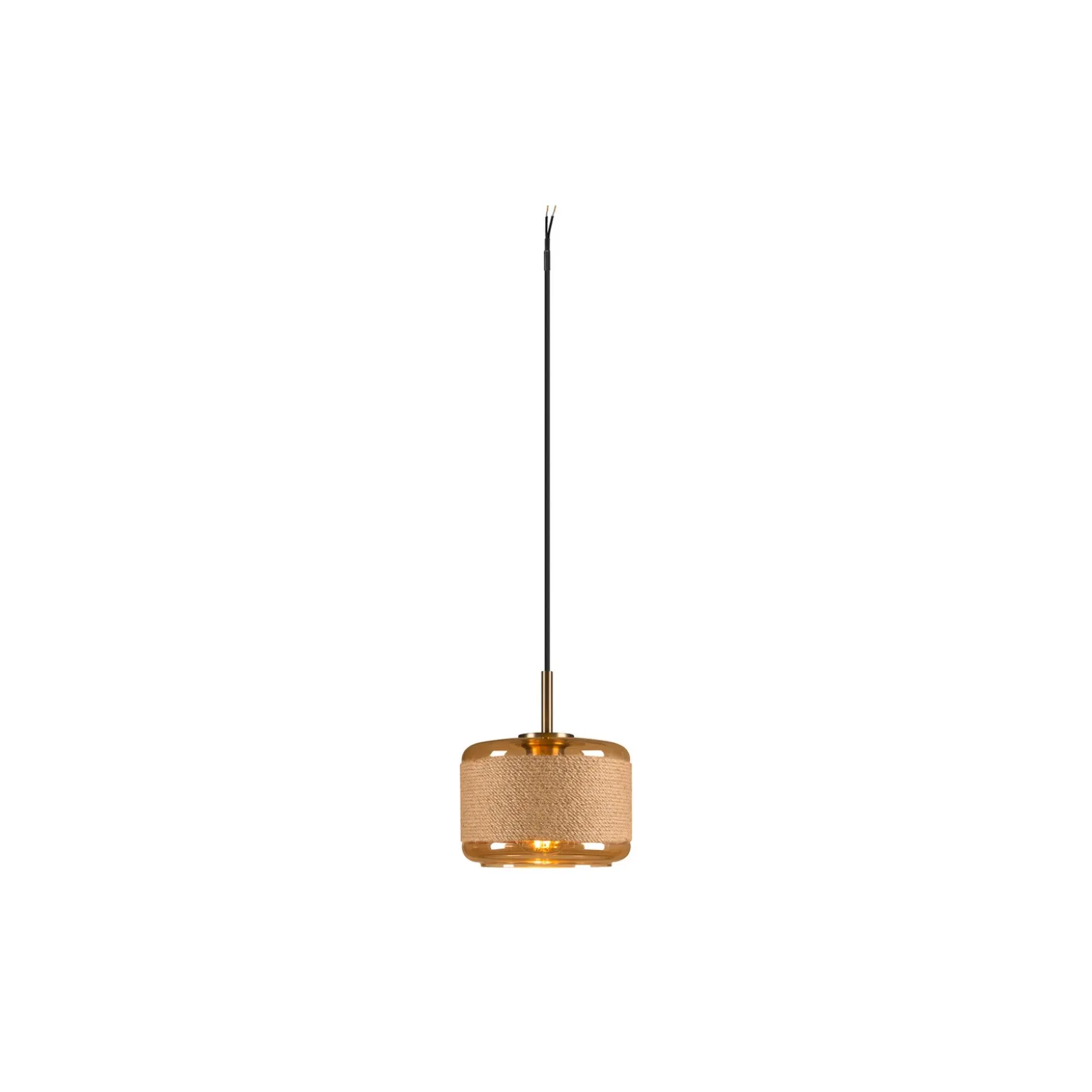 Lámpara colgante Pantilo Rope 19, marrón/ámbar/dorado, cristal, Ø 19 cm