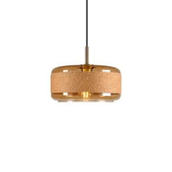Lámpara colgante Pantilo Rope 27, marrón/ámbar/dorado, cristal, Ø 27 cm