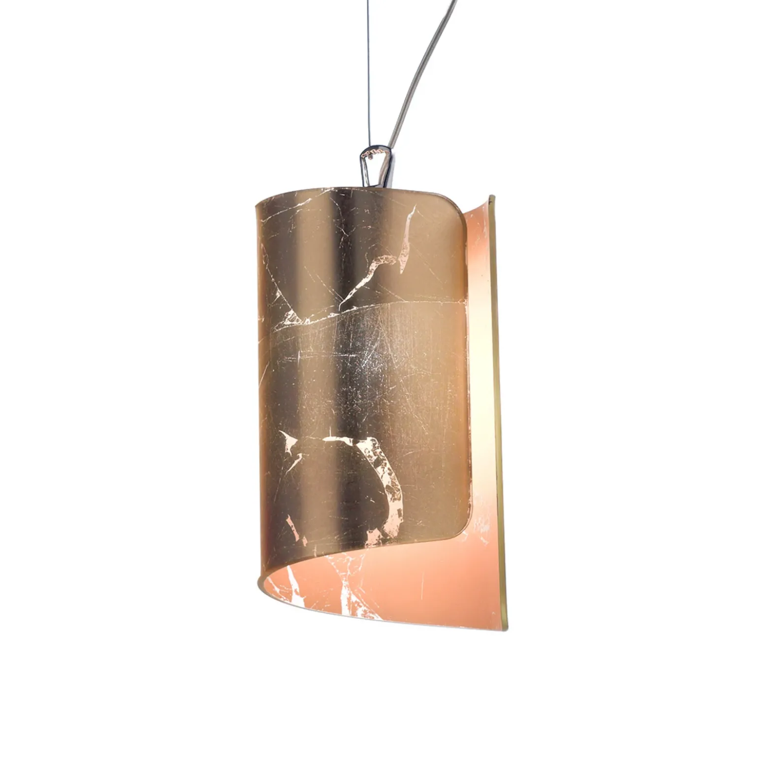 Lámpara colgante Papiro con pantalla de cristal Ø 15 cm, dorada