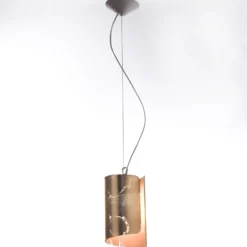 Lámpara colgante Papiro con pantalla de cristal Ø 15 cm, dorada