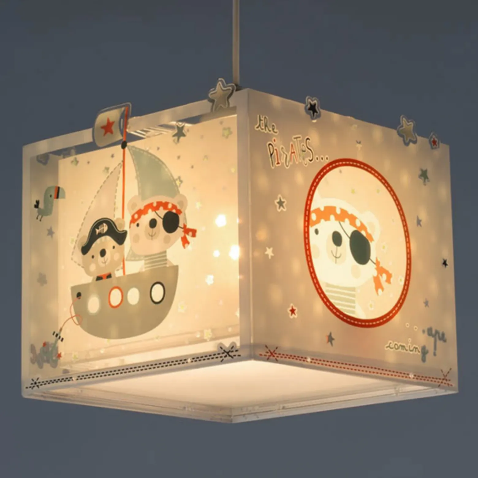 Lámpara colgante para habitación infantil PIRATES de Dalber, blanco/gris