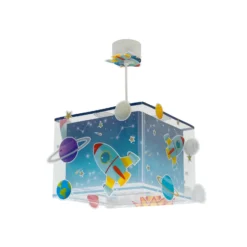 Lámpara colgante para habitación infantil ROCKET de Dalber, azul/amarillo