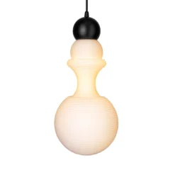 Lámpara colgante Paris 1920, altura 43 cm, cristal, blanco