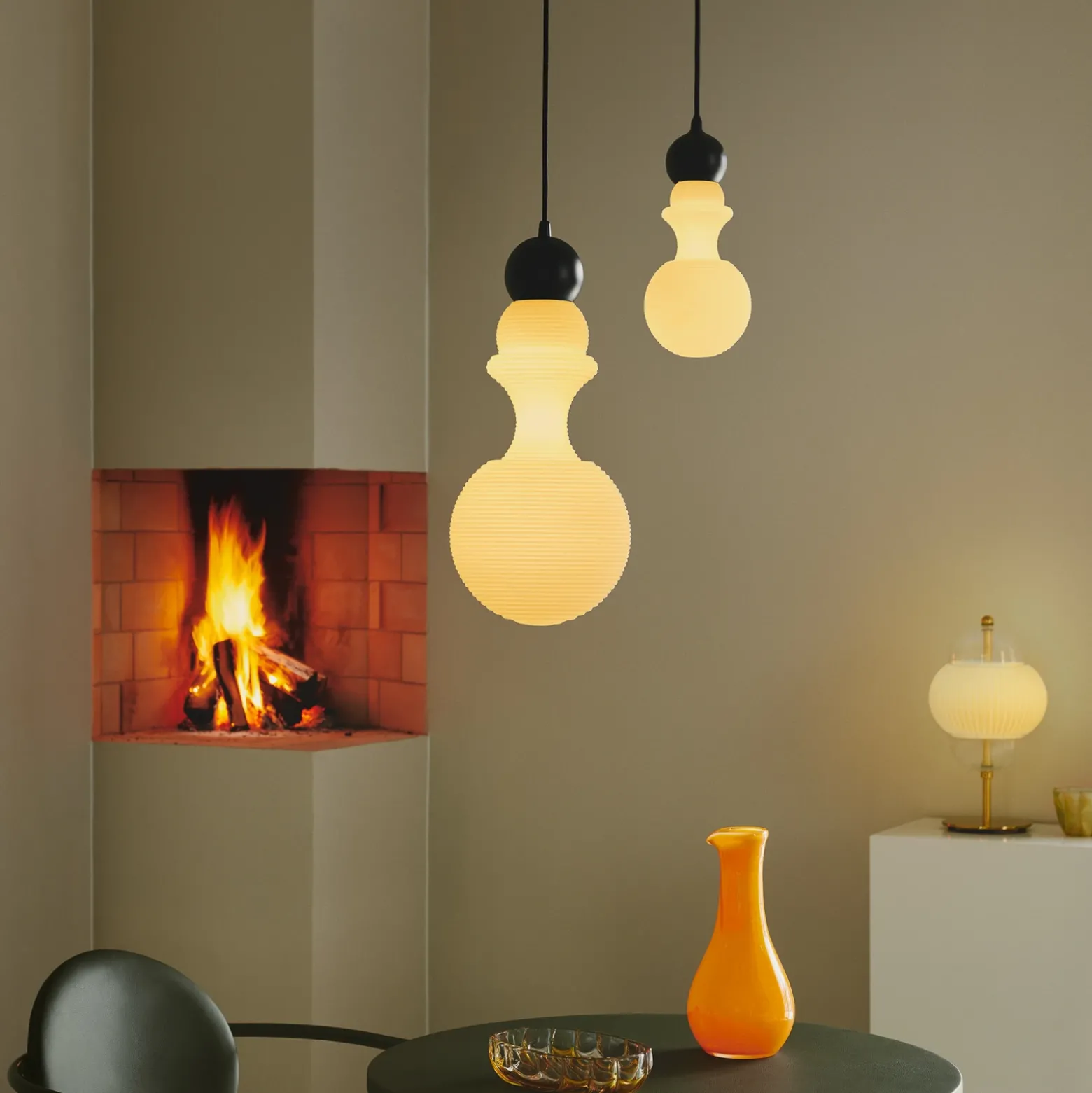 Lámpara colgante Paris 1920 XS, altura 25 cm, cristal, blanco