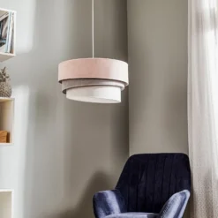Lámpara colgante Pastell Trio rosa/gris/gris claro