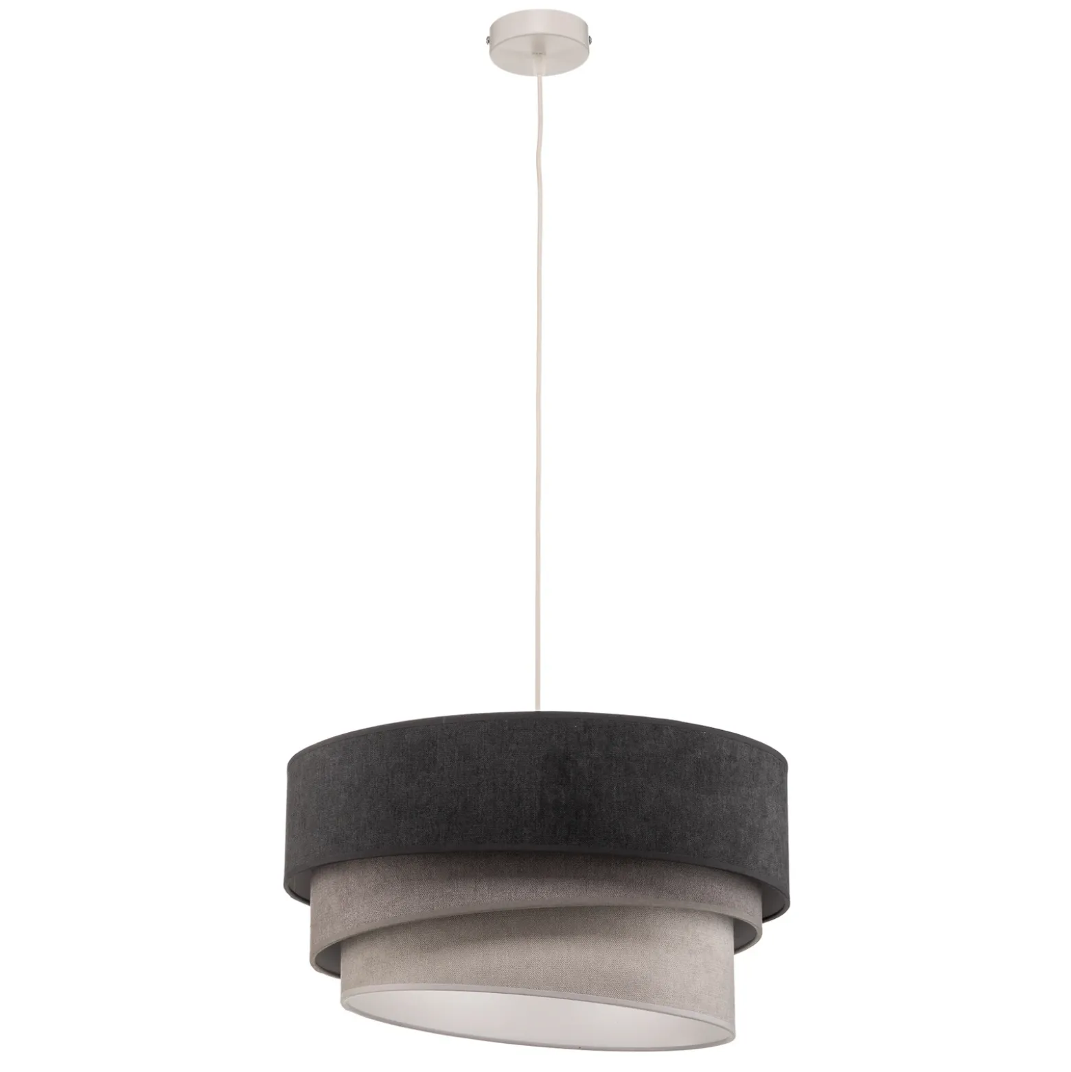 Lámpara colgante Pastell Trio gris oscuro/gris/gris claro