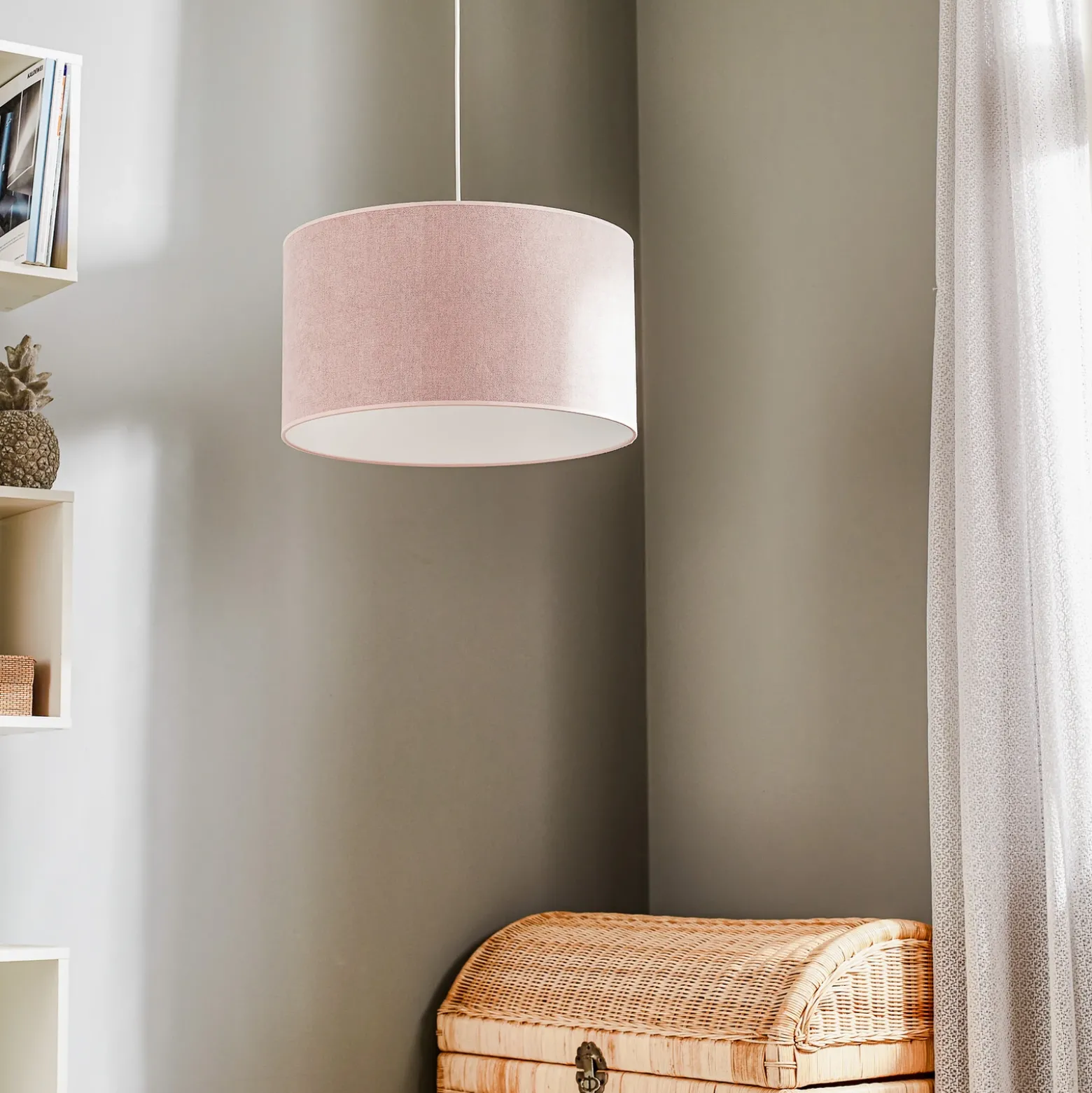 Lámpara colgante Pastel Roller rosa