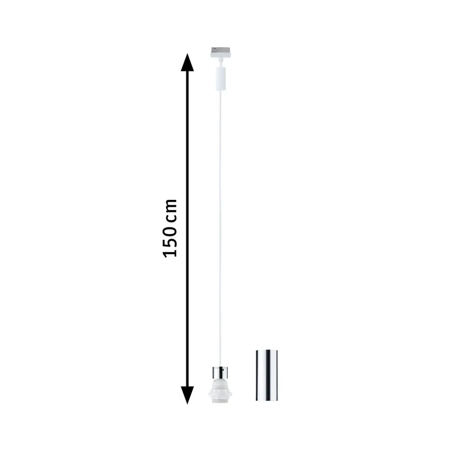 Lámpara colgante Paulmann URail 2Easy, blanco señal, metal, E27