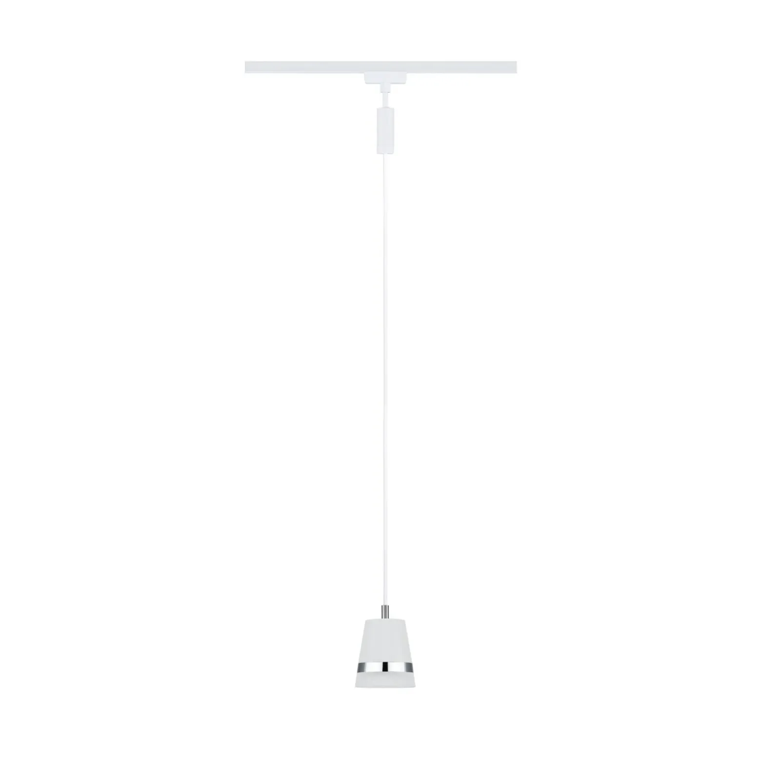 Lámpara colgante Paulmann URail Cone, blanco señal, GU10