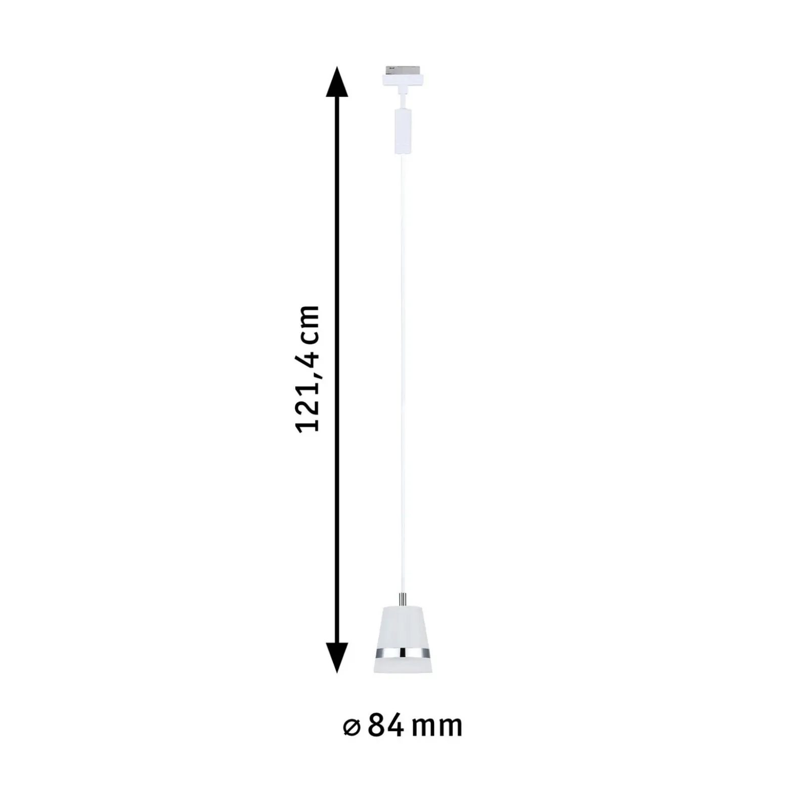 Lámpara colgante Paulmann URail Cone, blanco señal, GU10