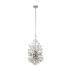 Lámpara colgante Peacock, cromo/claro, cristal, Ø 37 cm, G9