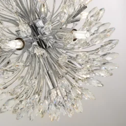Lámpara colgante Peacock, cromo/claro, cristal, Ø 37 cm, G9