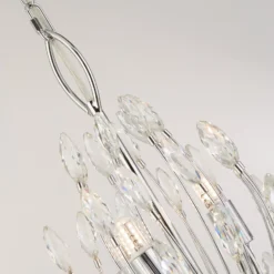 Lámpara colgante Peacock, cromo/claro, cristal, Ø 37 cm, G9